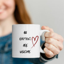 Tasse mit positivem Zitat zur Bestätigung der psyc