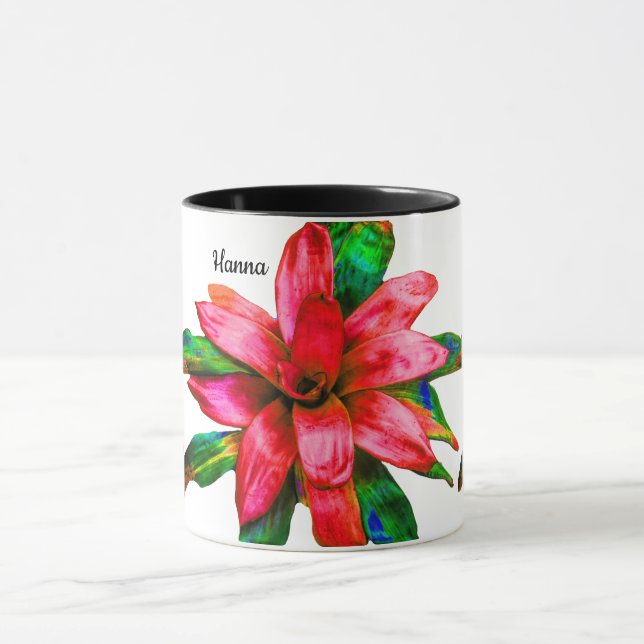 Tasse mit Red Bromeliad Blume (Zentrum)