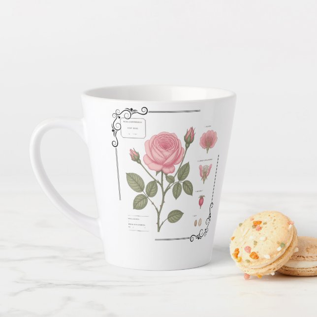 Tasse mit romantischer rosa Rose.  (Beispiel)