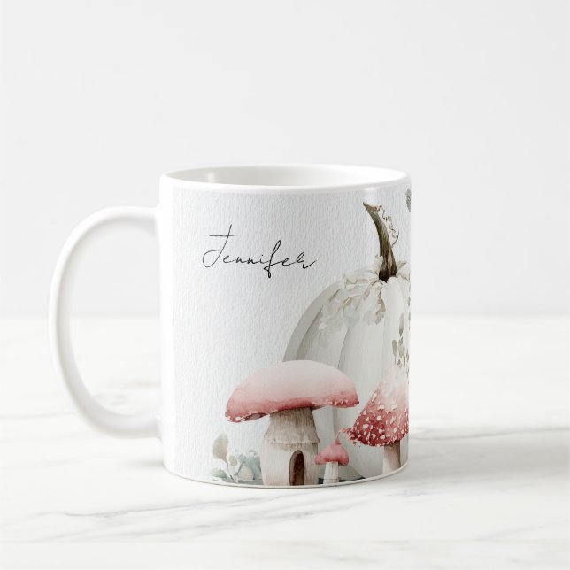 Tasse mit rosa Pumpkins und Blume (Links)