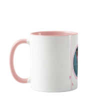 Tasse mit rosa Touch und benutzerdefiniertem Foto