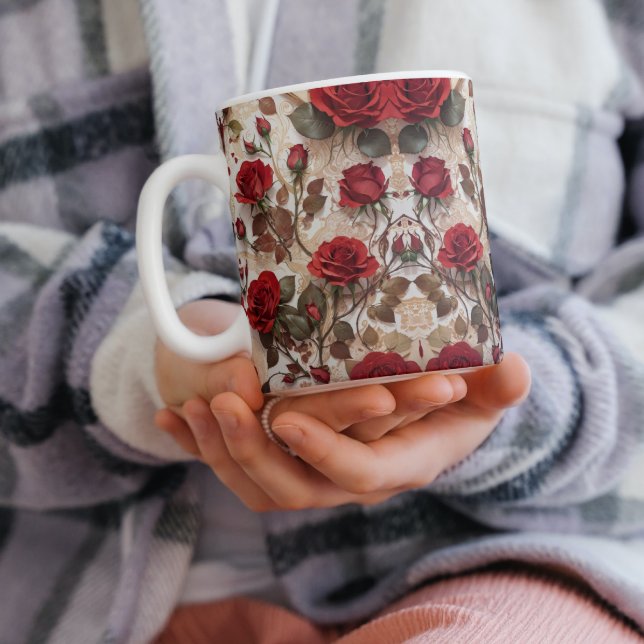 Tasse mit Rote Rose (Von Creator hochgeladen)