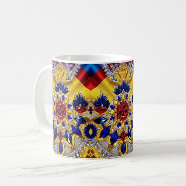 Tasse mit rumänischem Farbdesign (Vorderseite Links)