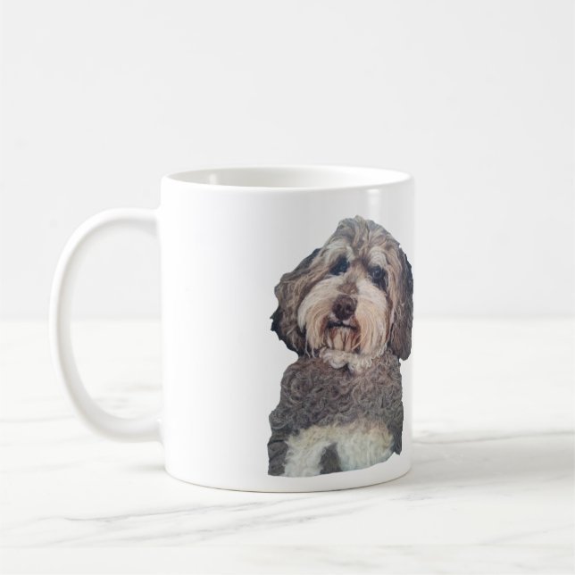 Tasse mit schönem Cockapoo Nedle Filzportrait (Links)