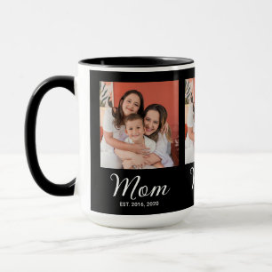 Tasse mit schwarzem Schriftzug 'Mom Established' u