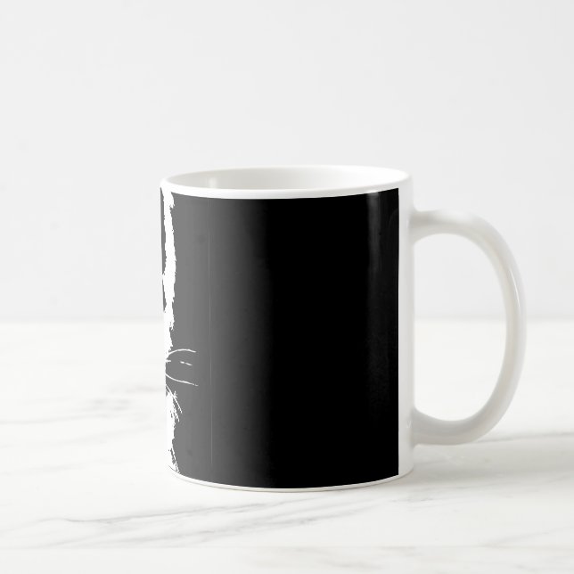 Tasse mit Schwarzweiss-Drucktiger (Rechts)