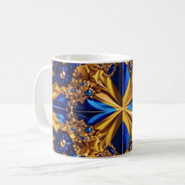 Tasse mit schwedischem Farbdesign (Vorderseite Links)