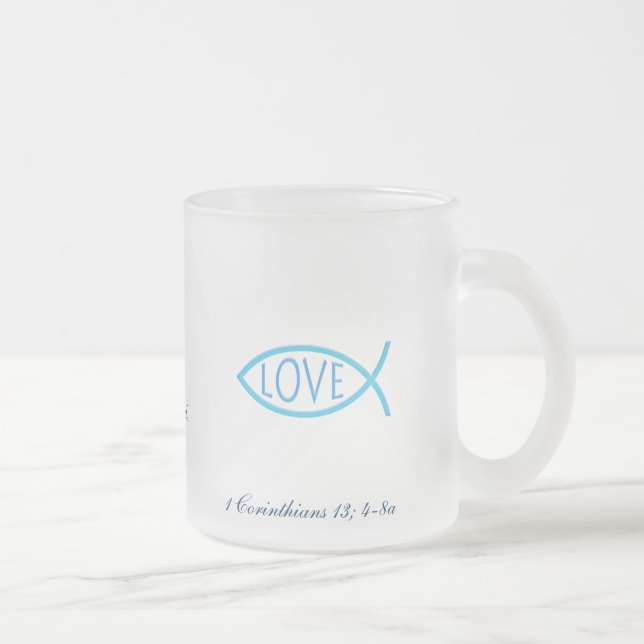 Tasse mit Scripture - 1 Korinther 13, 4-8a (Rechts)