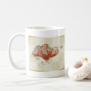 Tasse mit Singapur-Flagge + Karte