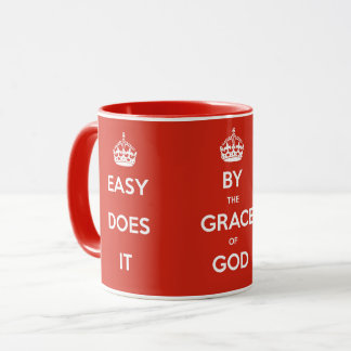 Tasse mit Sprüchen von Alcoholics Anonymous (Rot)