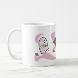 Tasse mit süßen Geistern die Kekse essen