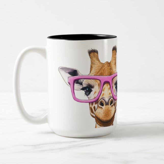 Tasse mit süßrosa Giraffe (Links)