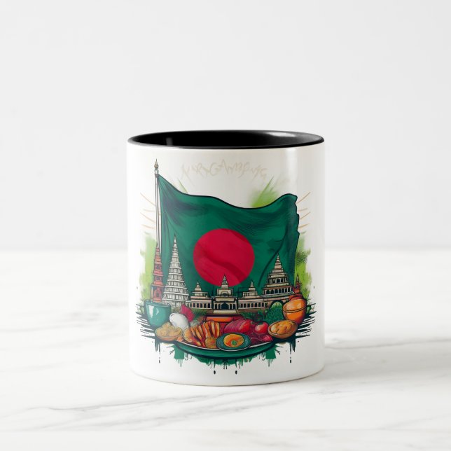 Tasse mit Symbolen für Bangladesch (Mittel)