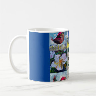 Tasse mit Vögeln und Blume