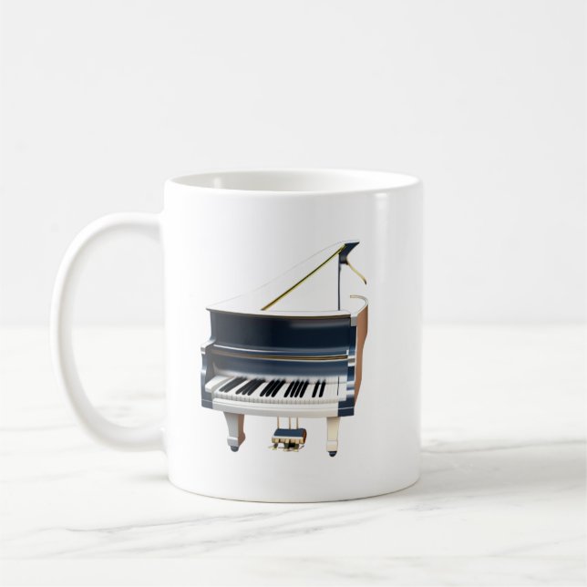 Tasse mit weißem Klavier (Links)