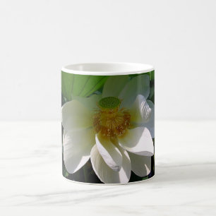Tasse mit weißer Lotus-Blume