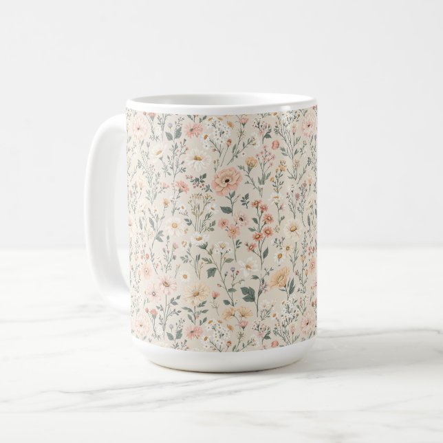 Tasse mit Wildblumen (Vorderseite Links)