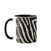Tasse mit Zebramuster und individuellem Namen