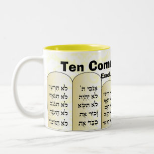Tasse mit zehn Geboten
