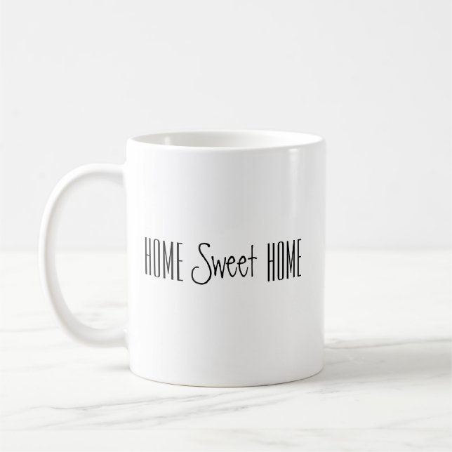 Tasse mit Zuhause Sweet Zuhause (Links)