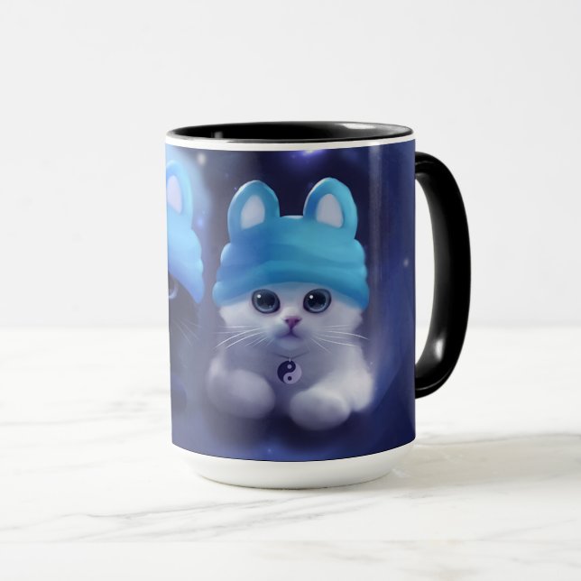 Tasse mit zwei Katzen auf ihr (VorderseiteRechts)