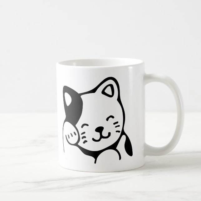 Tasse. Monogramm-Katze Tasse (Rechts)