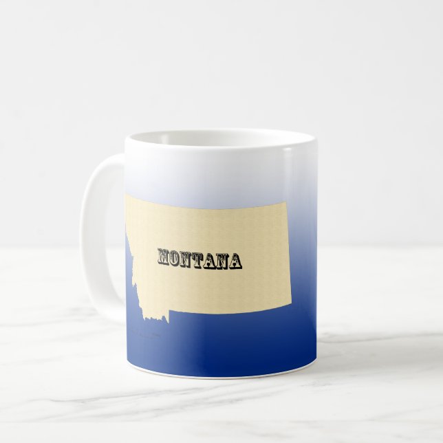 Tasse - Montana Staat Karte mit Stadt (Vorderseite Links)