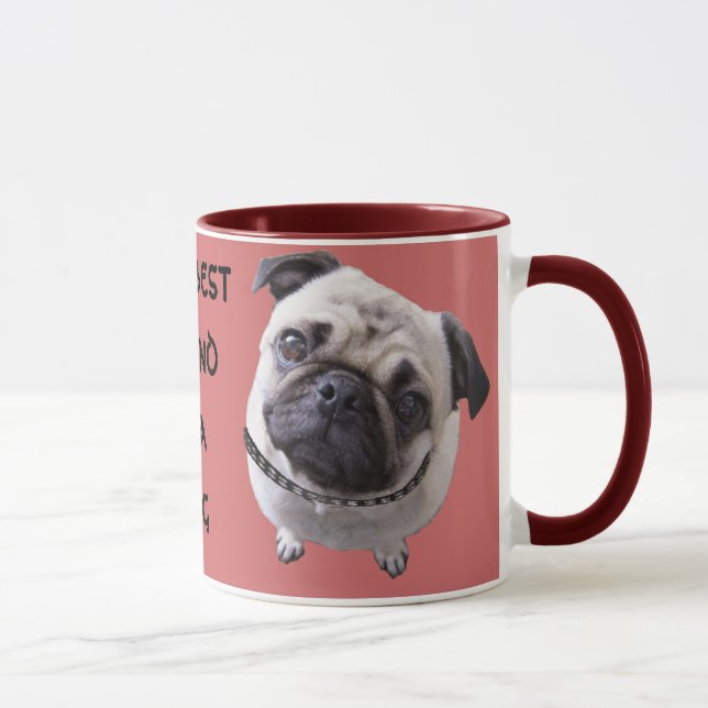 Tasse "Mops" rot (Rechts)