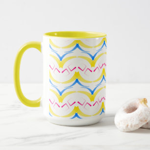 Tasse MUG 15 oz Superdesign Gelb, Blau und Rosa