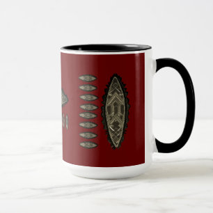 Tasse, mug African Style, Motive auf rotem Grund Tasse