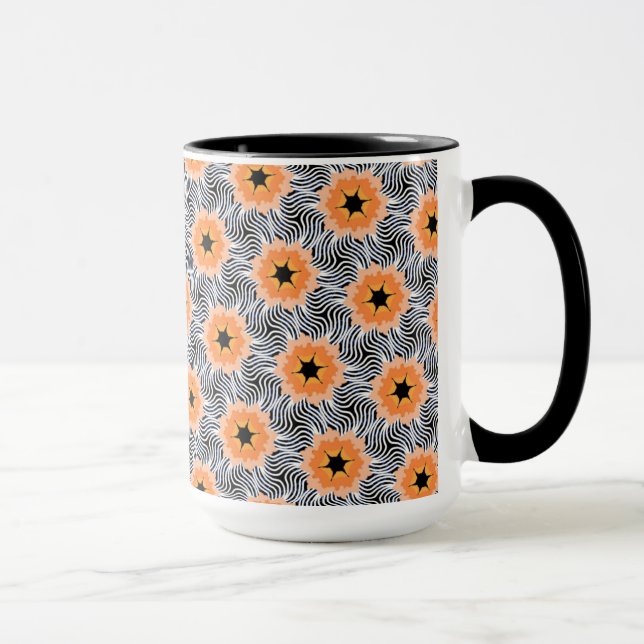 Tasse MUG Jimette Design orangees weißes schwarzes (Rechts)