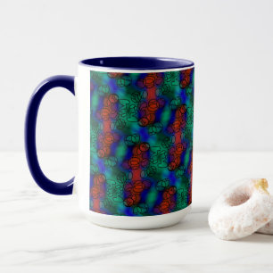 Tasse MUG Jimette Design rot blau grün
