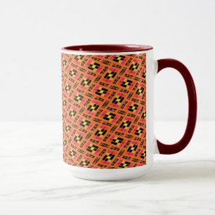 Tasse MUG Jimette Rosa-weißorangefarbenes Design
