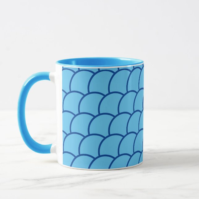 Tasse - Muster der Blauen Fischskala (Links)