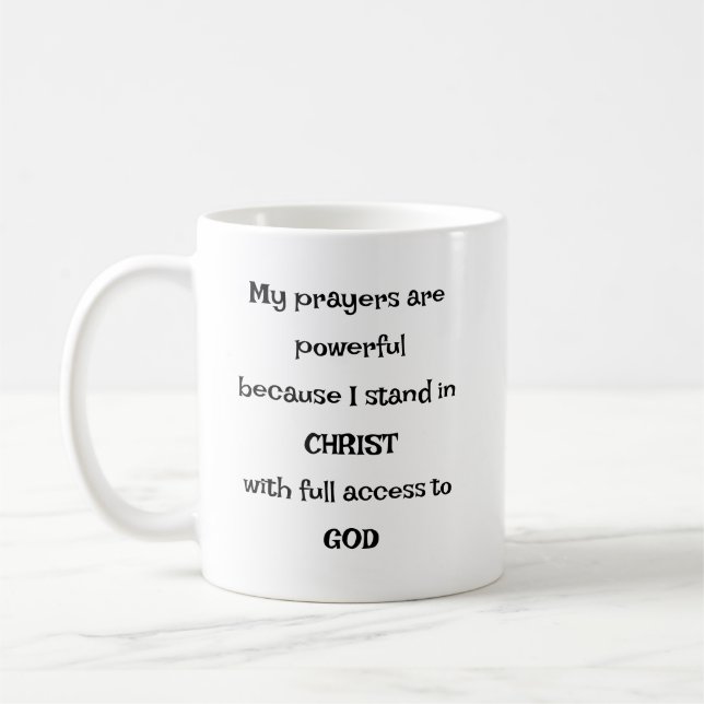 Tasse 'Mutiger Zugang zu Gott durch Gebet' (Links)