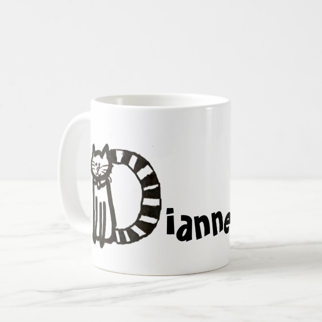 Tasse - Name mit dem Anfangsbuchstaben D (Vorderseite Links)