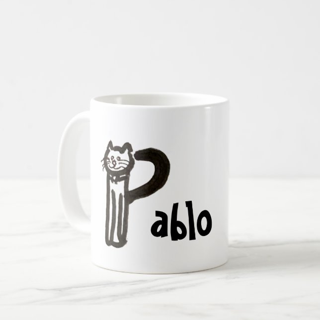 Tasse - Name mit dem Anfangsbuchstaben P (Vorderseite Links)