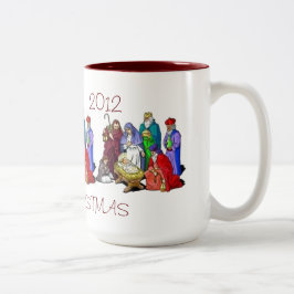 TASSE NATIVITY SCENE TRIAD PERSONALISIERT MERRY CH