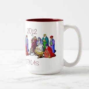 TASSE NATIVITY SCENE TRIAD PERSONALISIERT MERRY CH