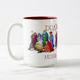 TASSE NATIVITY SCENE TRIAD PERSONALISIERT MERRY CH