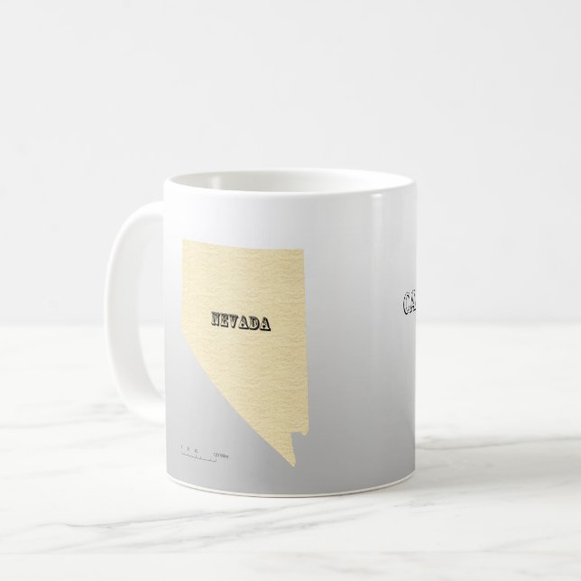 Tasse - Nevada Kontur Karte mit City (Vorderseite Links)