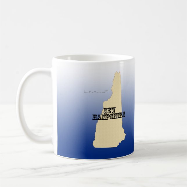 Tasse - New Hampshire Staat Map mit City (Links)