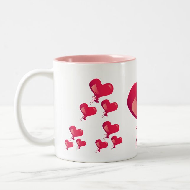 Tasse Niedlich Hearts Valentinstag (Links)