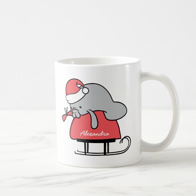 Tasse niedlich Manatee Weihnachtsnamen (Rechts)