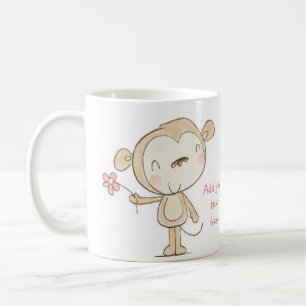 ♥ TASSE ♥ niedlicher Affe mit rosa