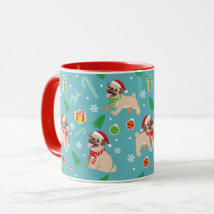 Tasse niedlicher Weihnachts-Möpsen