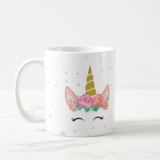 Tasse niedliches Einhorndesign (Links)