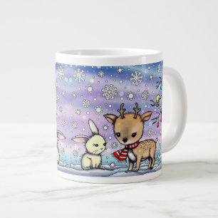 Tasse niedliches Hirsch und sonniger Urlaub