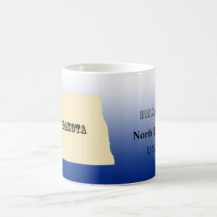 Tasse - Nord-Dakota Staat Karte mit Stadt