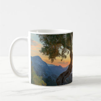 Tasse, Olivenbaum, Sonnenuntergang, Blick aufs Mee Kaffeetasse